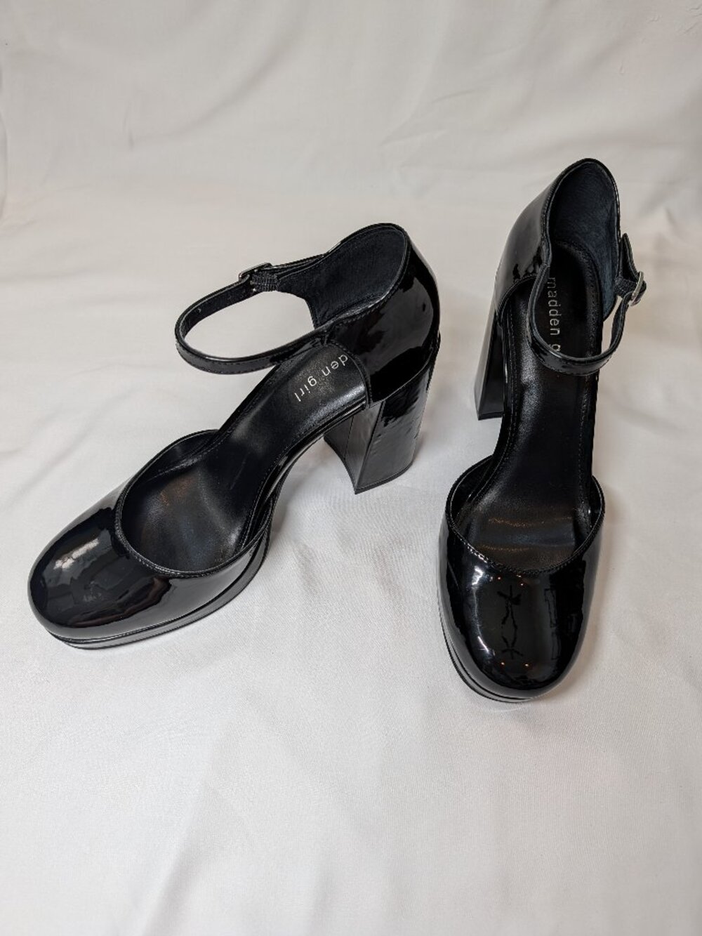 Madden Girl Black Patent Platform Mary Jane Heels – Women's 10